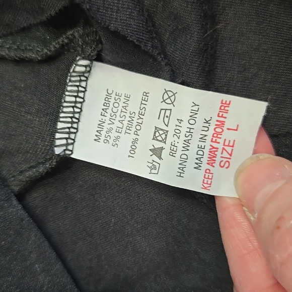 Gothic Black Cat Graphic Micro Mini Dress Slash Tunic Top with Purple Eyes L - Picture 4 of 4